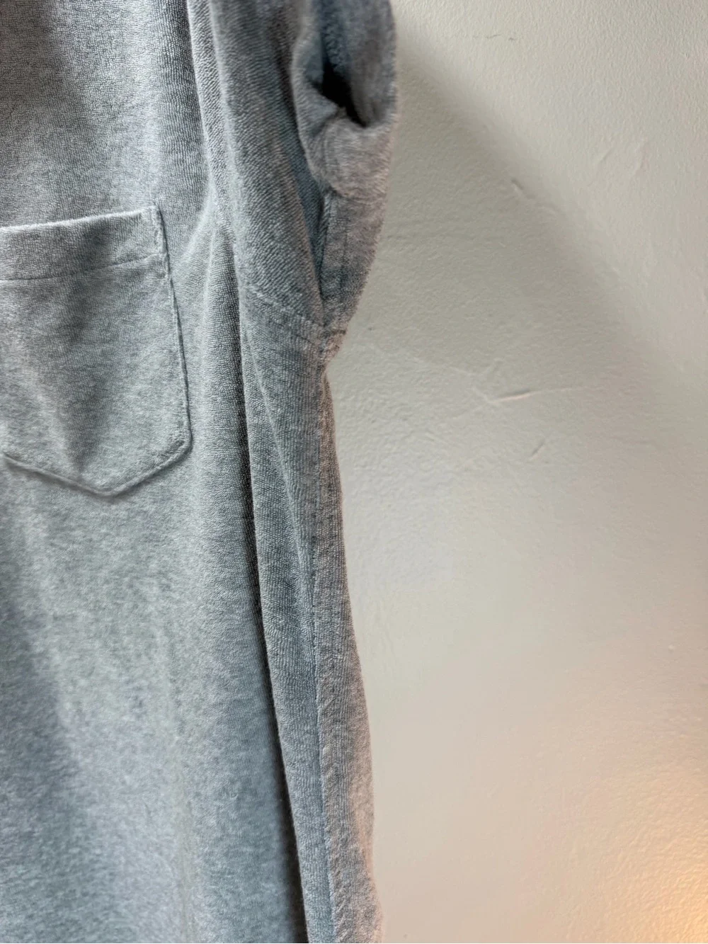 J. Crew Men’s Heather Gray Terrycloth Polo Shirt with Pocket
